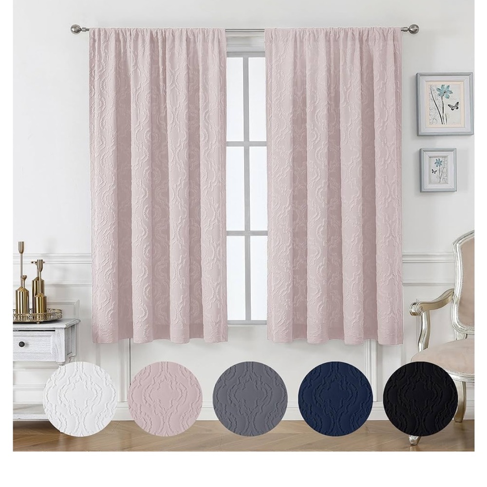 NEW Blush pink light filtering curtains